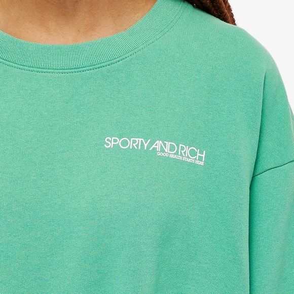 Sporty and Rich Green Cropped Crewneck Sweatshirt - Picture 13 of 13